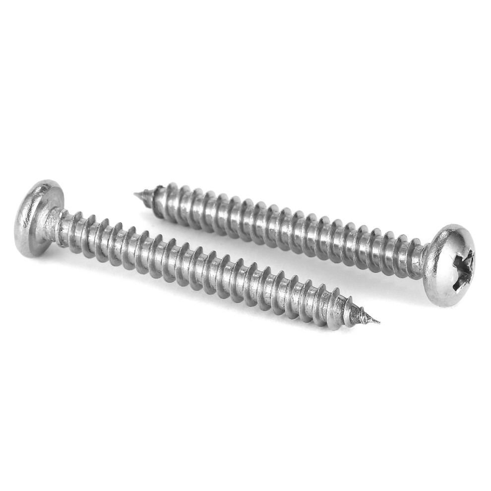 #10 x 1"""" Wood Screw 100Pcs 18-8 (304) Stainless Steel Pan Head Fast Self Tapping Drywall Screws by SG TZH-image-OPC-PGSHR6Q-NEW