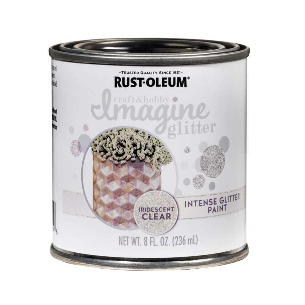 Rust-Oleum 345700 Imagine Craft & Hobby Intense Glitter Paint  8 Oz  Iridescent  128 Fl Oz (Pack of 1)