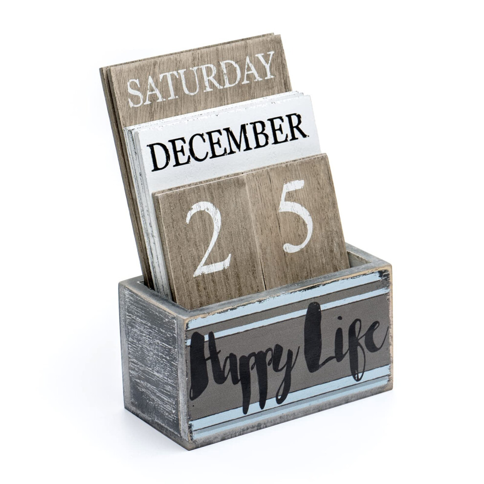 Calendario Perpetuo Notakia, Blocchi Di Calendario In Legno, Calendario Vintage In Blocchi Di Legno Per Casa, Ufficio, Accessori Da Scrivania, Vi
