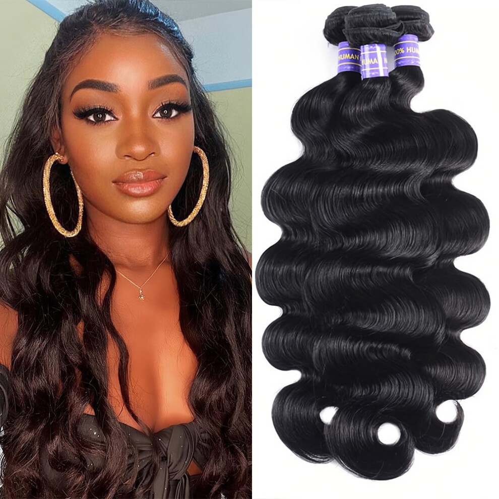 Hullran 12A Human Hair Bundles 24 24 24 Inch Body Wave Bundles Human Hair Extensions 300G Unprocessed Brazilian Virgin Body Wave 3 Pieces Deals Brazilian Quic