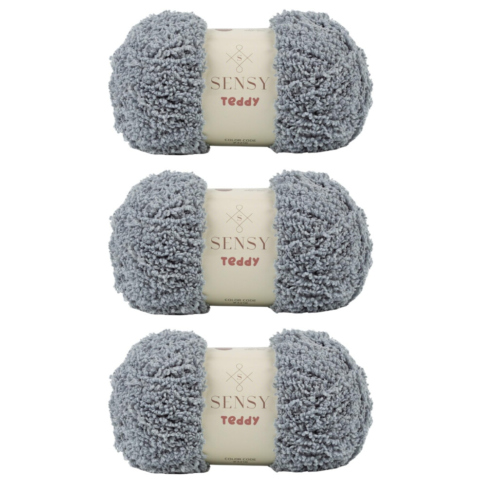 Sensy Teddy 3-pack: zachte, donzige en gezellige schapenachtige Sherpa-fleece - perfect voor het haken van babydekens en amigurumi - 3,5 oz 109 y