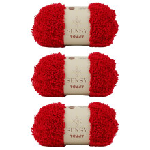 Sensy Teddy 3er-Pack Schaf-Sherpa-Fleece – weiche, flauschige und gemütliche Babydecke und Amigurumi-Garn – 90 g, 109 Yards Gauge 5 Bulky (Rot)