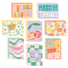 S&O Thank You Cards with Envelopes - Blank Greeting sheets for Handwritten Messages - Set of 24 Thank You Notes and Envelopes - Assorted Decor Cards w