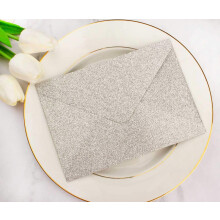 Lucky Star 25 pcs A7 Silver Sparkle Glitter konvolutter 5,35 x 7,7 tommer Perfekt til 5x7 Bryllupper Invitationskort Fødselsdagshilsen Inviter 12