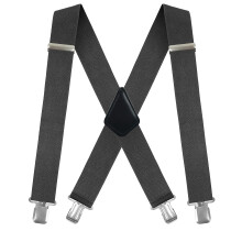 Moulen masculino x-back 2 polegadas de largura clipes pesados ????suspensrios ajustveis ????cinza escuro tamanho grande