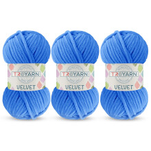 TROYARN 3er-Pack Samtgarn zum H   keln     Chenillegarn, 100 g (132 yds), Gr      e 6, Polyester