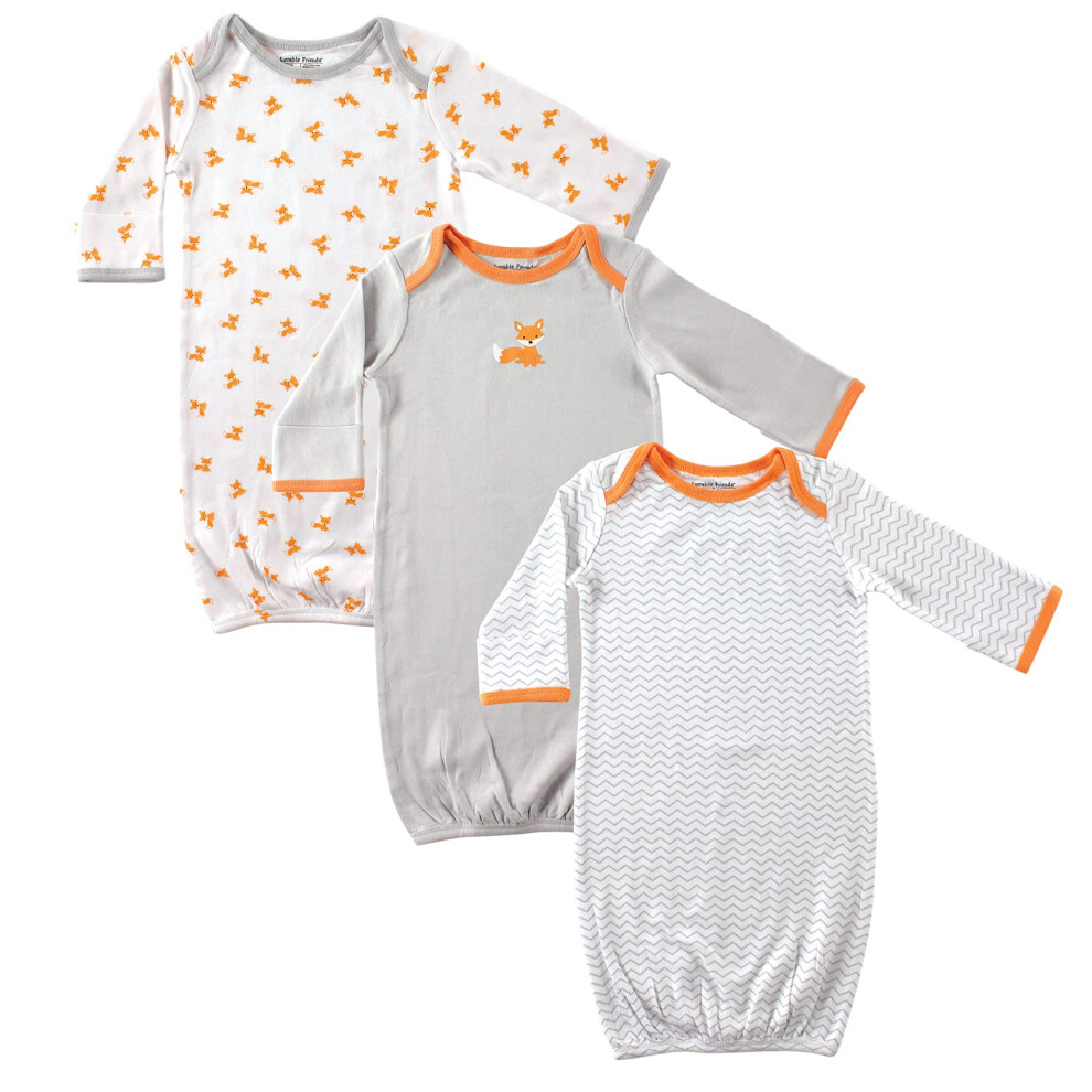 Luvable Friends Unisex Baby Cotton Gowns  Fox  0-6 Months US-image-OPC-PGSHSGG-NEW
