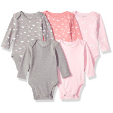 Hanes baby boys Ultimate Flexy 5 Pack Long Sleeve Bodysuits Bodystocking Pink/Grey Shades 6-12 Months US