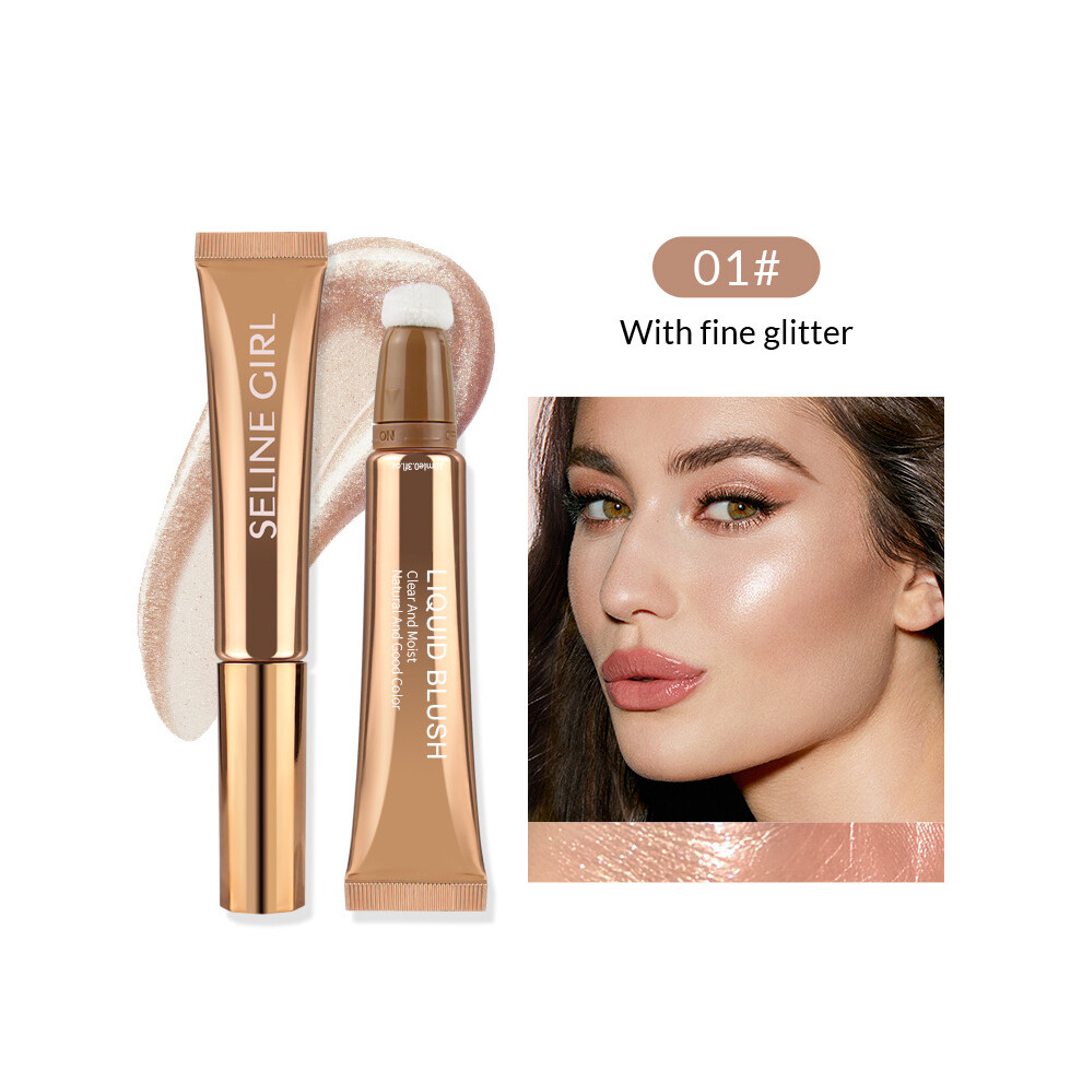 (01#With fine glitter, 1pcs) "SELINE GIRL" 3-in-1 Liquid Beauty Wand, 0.52oz - Highlighter, Blush & Contour in One, Effortless Glow