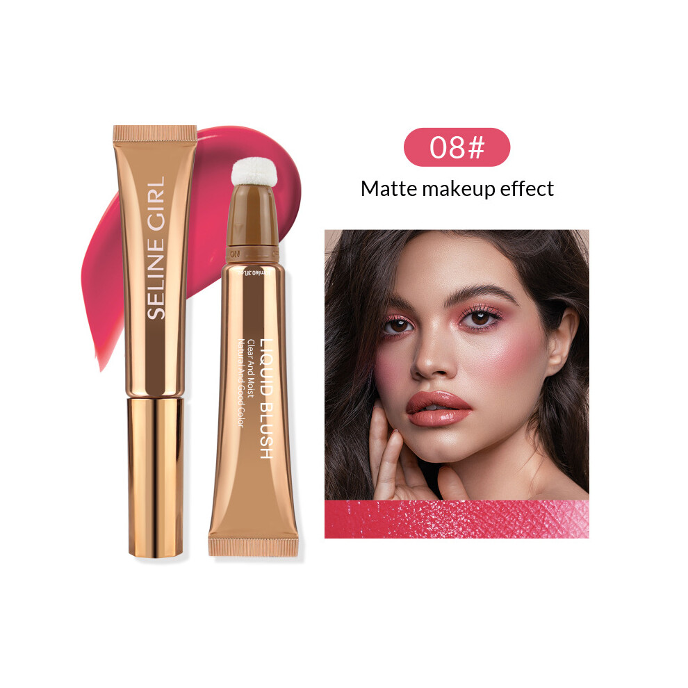 (08#Matte makeup effect, 1pcs) "SELINE GIRL" 3-in-1 Liquid Beauty Wand, 0.52oz - Highlighter, Blush & Contour in One, Effortless Glow