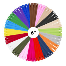 Mandala Craftsin nailonvetoketjut ompeluun, 15 cm, 100 kpl, irtotavarana vetoketjutarvikkeita, 20 eri v ri