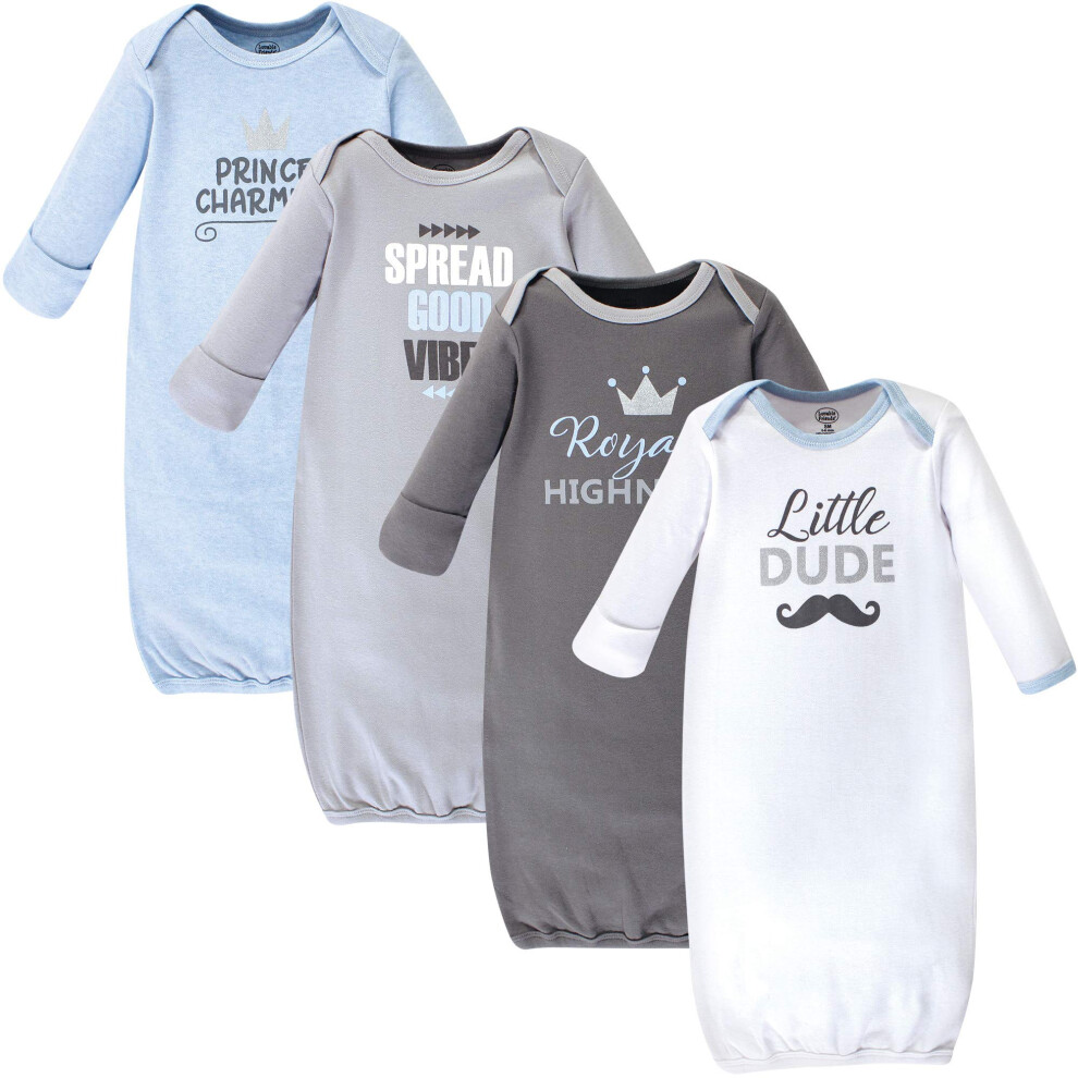 Luvable Friends Unisex Baby Cotton Gowns  Little Dude  Preemie/Newborn-image-OPC-PGSHV7X-NEW