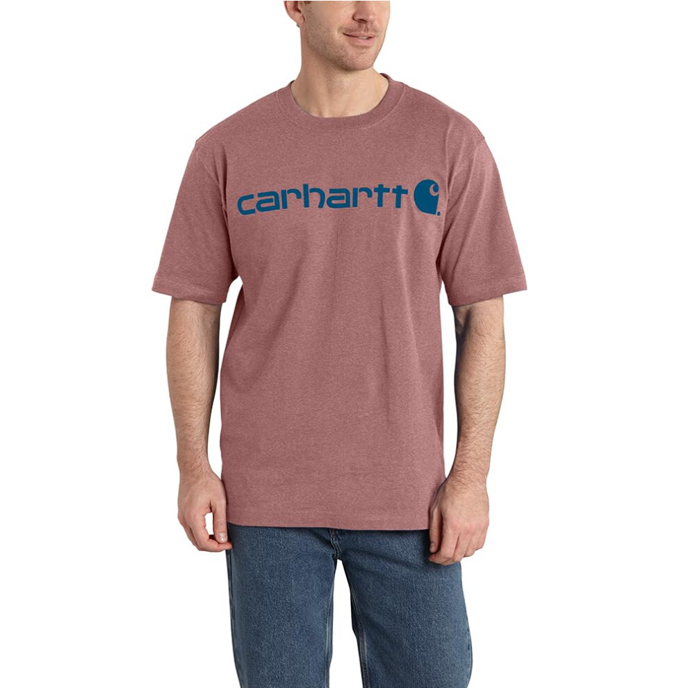 Carhartt Men's Loose Fit Heavyweight Short-Sleeve Logo Graphic T-Shirt  Apple Butter Heather