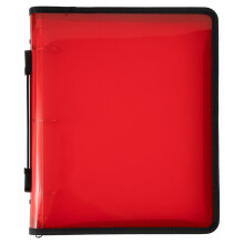 JAM PAPER Plastic Rits 1,5 inch Binder - Rood 3 Ringband - Afzonderlijk verkocht