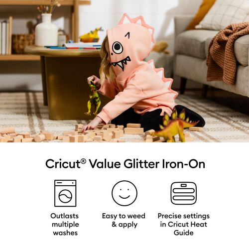 Cricut Value Glitter Iron On Gold (ρολό 10in x 8ft) - Βινύλιο Θερμομεταφοράς HTV 2