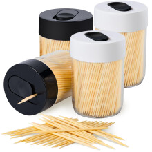 Urbanstrive 4 Pack 1600 Count Premium bambus tandstikker i tandstikker indehaveren dispenser til til t?nder reng?rings forretter oliven grillfrug