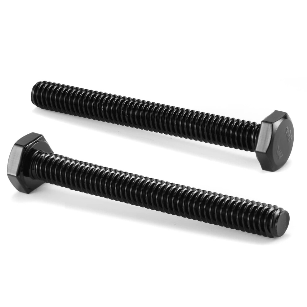 3/8-16 X 2 Cale Sruba Z Lbem Szesciokatnym 10 Szt. 18-8 (304) Stal Nierdzewna Z Pelnym Gwintem, Czarny Tlenek Przez Sg Tzh-image