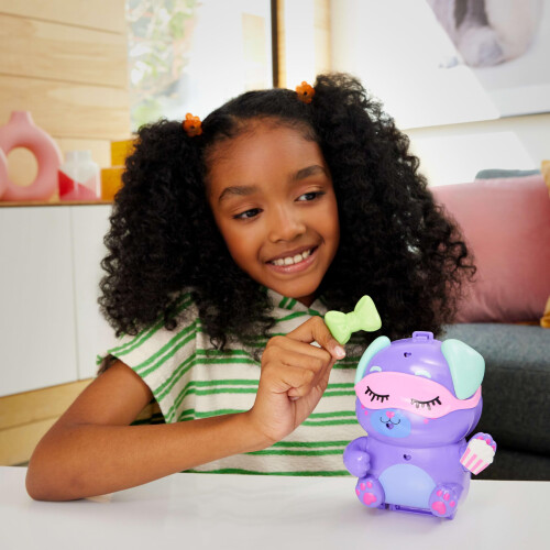 Polly Pocket Polly Pocket Boneca e Playset, Compacto de Sono com Cão, Brinquedo de Viagem com 1 Mini Boneca, Cães e Acessórios 1