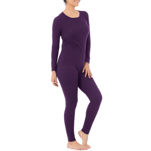 Fruit Of The Loom Set termico Premium Micro Waffle da donna Fruit of the Loom viola piccolo 1