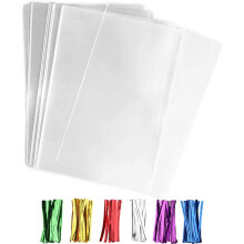 SomioCo100 PCS Clear 7x12 en Bolsos de cello Poly Treat Bolss 1.5 mil para regalos de regalos Candillas de galletas Tostadas Tostadas Party Party Fav