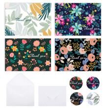 Utron 32 stuks bedankkaarten met enveloppen beschilderde bloemen bedankkaarten enveloppen en stickers bedankbriefjes bedankkaarten voor bruiloften me