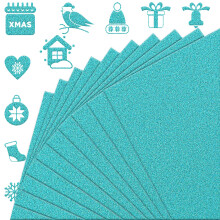 Feilibay 20 Sheets Blue Glitter Cardstock Paper A4 Size Glitter Paper til Crafts Birthday and Wedding Party Decorations Gift Box Packing og andre