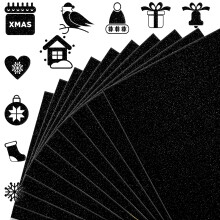 Feilibay 20 Sheets Black Glitter Cardstock Paper A4 Size Glitter Paper til Crafts Birthday and Wedding Party Decorations Gift Box Packing og andr
