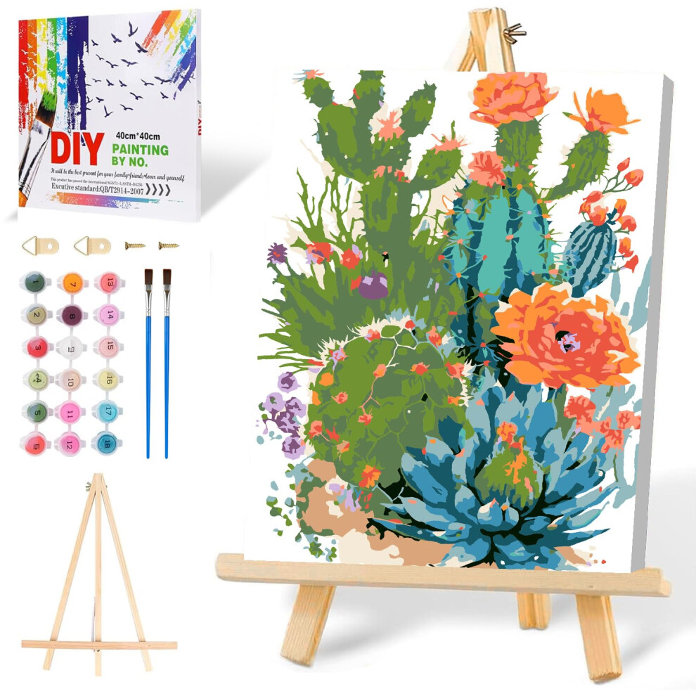 Mowana Malen-Nach-Zahlen-Set Sukkulenten F R Erwachsene Wanddekoration F R Anf Nger Zu Hause (20,3 X 30,5 Cm)-image