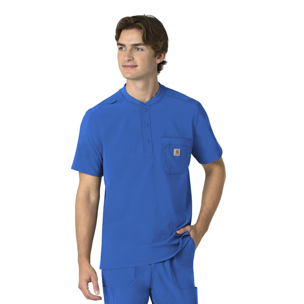 Carhartt Men's Henley Scrub Top  Royal