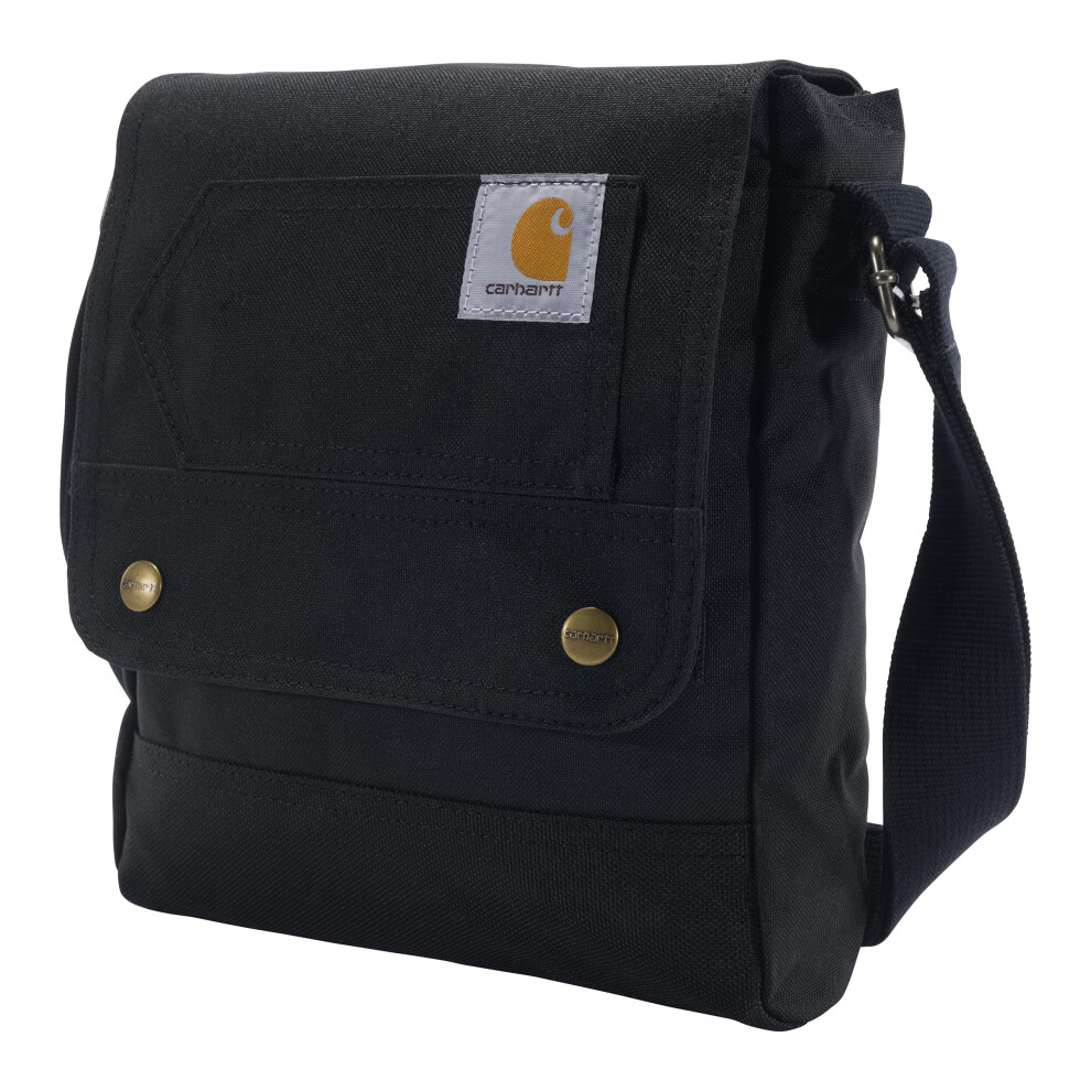 Carhartt  Durable  Adjustable Crossbody Bag with Flap Over Snap Closure  Black