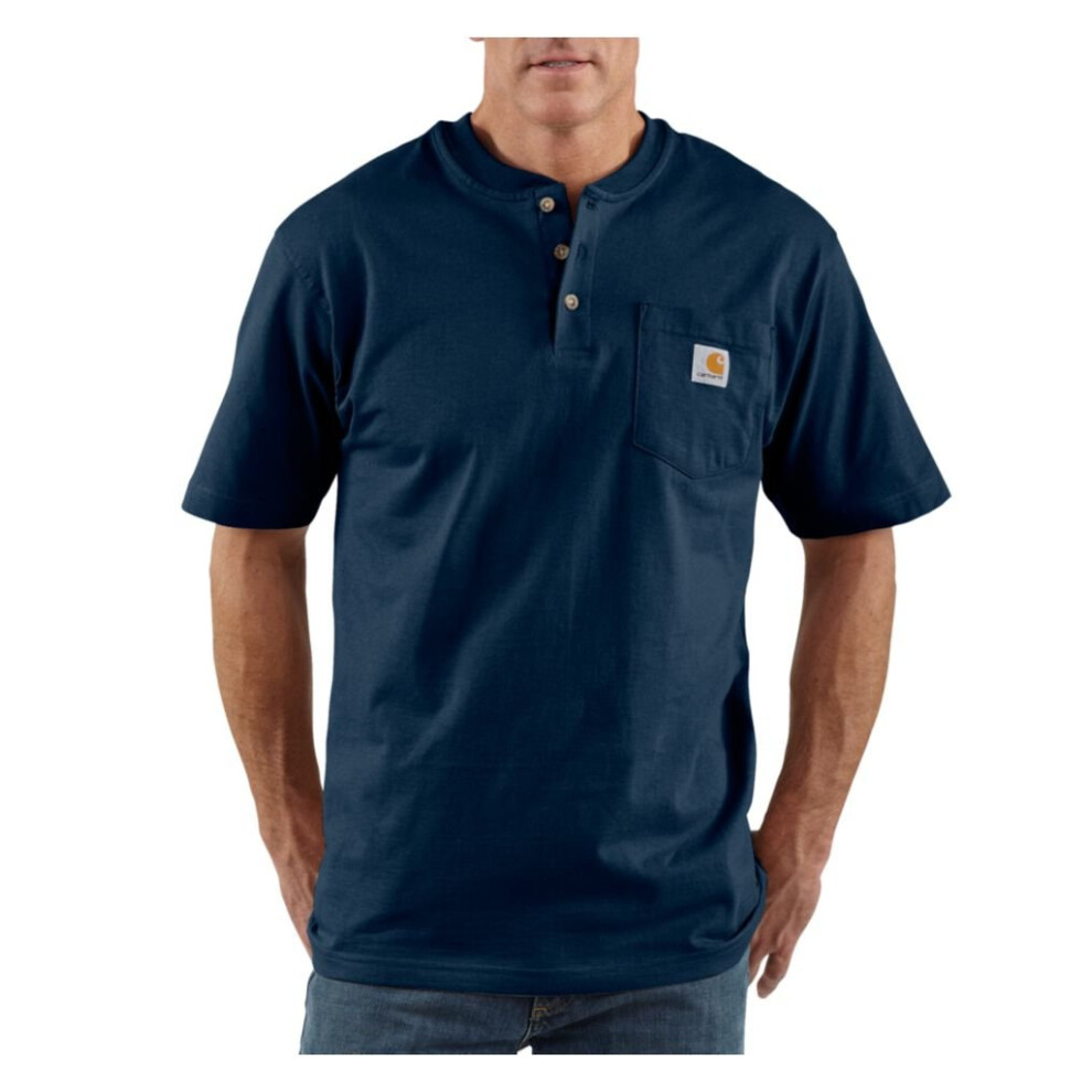 Carhartt mens Loose Fit Heavyweight Short-sleeve Pocket T-shirt henley shirts  Navy  XX-Large US