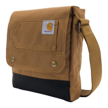 Carhartt, Holdbar, Justerbar Crossbody Taske med Klap Over Snap Lukning, Brun