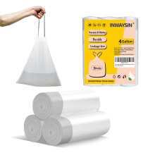 Kleine Vuilniszakken 4 Gallon Treksluiting, Inwaysin Extra Sterke 4 Gallon Vuilniszakken voor Badkamer, Slaapkamer, Kantoor