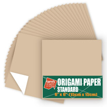 [Taro's Origami Studio] Standard 6 tuuman yksipuolinen yksiv  rinen (beige) 50 arkkia (kaikki samaa v  ri  ) neli  nmuotoinen helposti taitettava ens
