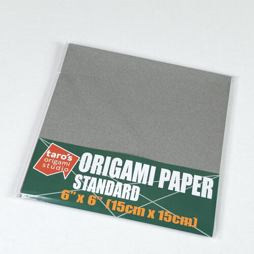 [Estúdio de Origami Taro] Papel Japonês 6 Polegadas (Cinza) 50 Folhas (Mesma Cor) Para Iniciantes 2