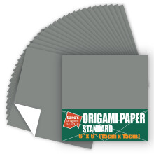 [Taro's Origami Studio] Standaard 6 inch enkelzijdig enkele kleur (grijs) 50 vellen (allemaal dezelfde kleur) Vierkant eenvoudig opvouwbaar premi