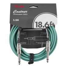 Fender Contour Instrument Cable Guitar Cable Guitar Accessories Straight/Straight Sherwood Green 18.6 ft