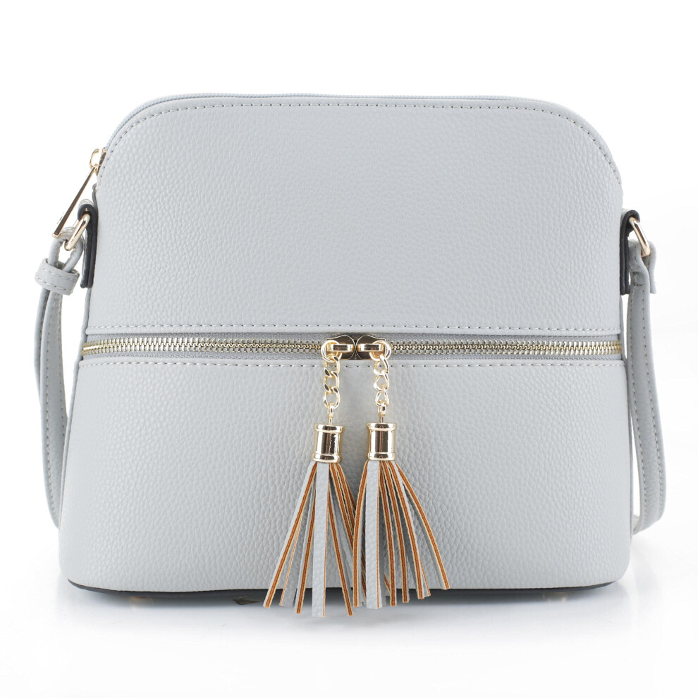 Sg Sugu Lunar Leichte Mittelgro E Umh Ngetasche Mit Doppelten Quasten | Rei Verschlusstasche | Verstellbarer Riemen | Hellblau-image