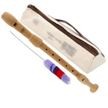 Flûte à bec alto baroque allemande pour débutants et adultes, instrument professionnel en bois à 8 trous, sac de rangement, bâton de nettoyage et