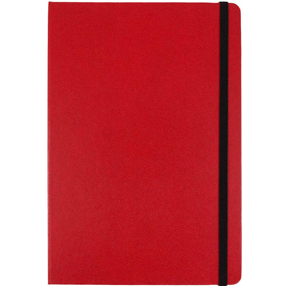 JAM PAPER Hardcover Notebook with Elastic Band - Large Journal - 6 x 8 1/2 - Red - 100 Lined Sheets - Sold Individually-image-OPC-PGSJ28W-NEW