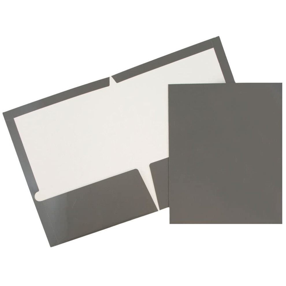 Photos - File Folder / Lever Arch File Jam PAPER Laminated Two Pocket Glossy School Folders - Letter Size - High Gloss Grey - 6/Pack 31225352u 