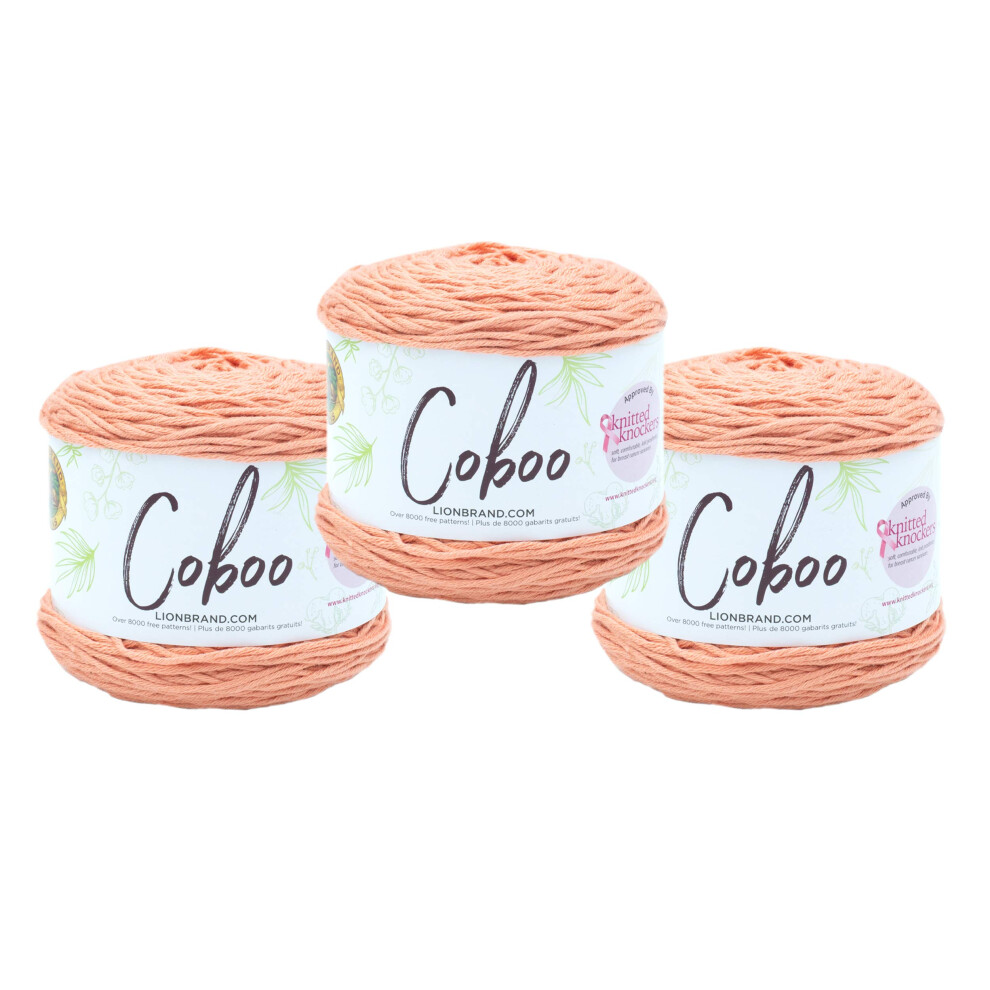 (3 Pack) Lion Brand Yarn Coboo Bamboo Yarn  Peach