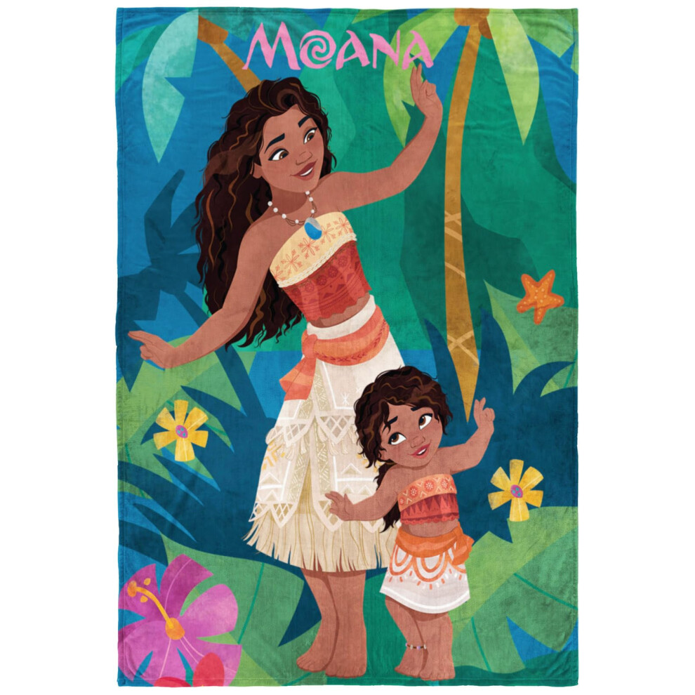 Couverture en peluche Jay Franco Disney Moana - Dimensions : 40 x 50 cm - Literie en polaire ultra douce et l  g  re pour enfants