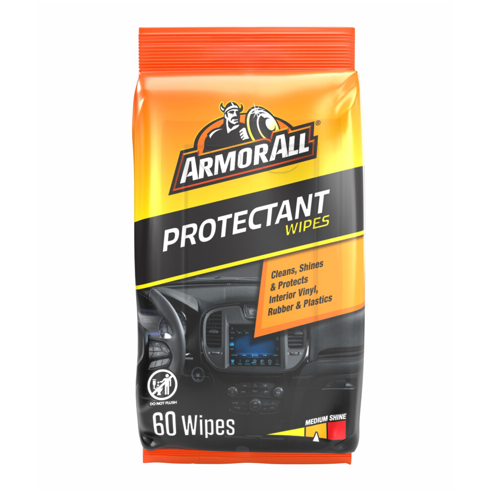Armor All Car Protectant Wipes Interior Car Wipes with UV Protection Against Cracking and Fading 60 Wipes