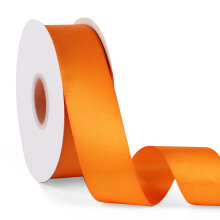 Fita de Cetim Laranja Sólida Dupla Face 1-1/2" X 50 Jardas, Alta Densidade para Presentes, Casamentos, Festas, Artesanato