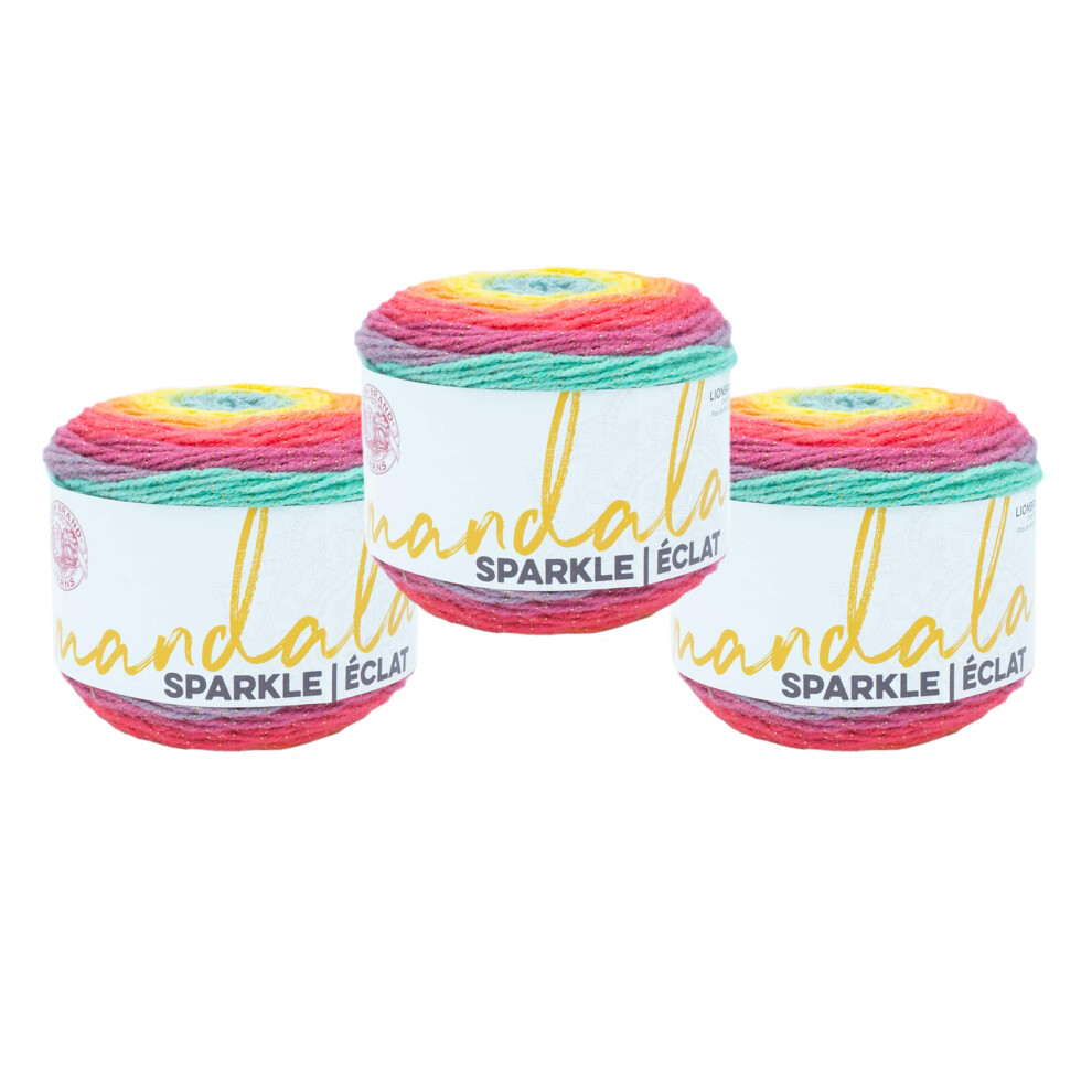 (3 Pack) Lion Brand Yarn Mandala Sparkle Yarn  Crux