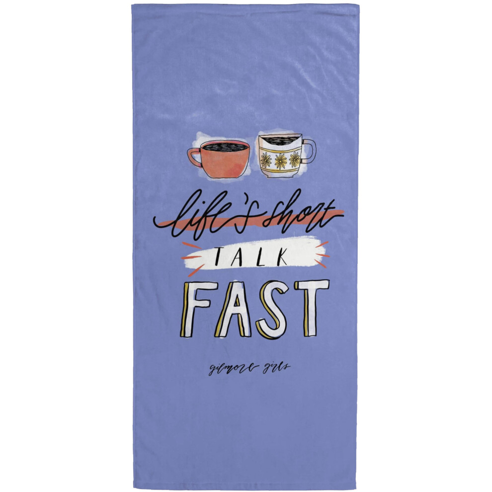 Serviette de bain et de plage Jay Franco Gilmore Girls - Bleue Serviette 100 % coton super douce et absorbante Mesure 28 x 58
