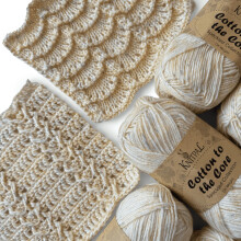 Hilo de beb    suave moteado Cotton to The Core para crochet, 6 madejas, 810 yardas/300 g, patrones gratuitos, talla 3, hilo de algod   n DK ligero p