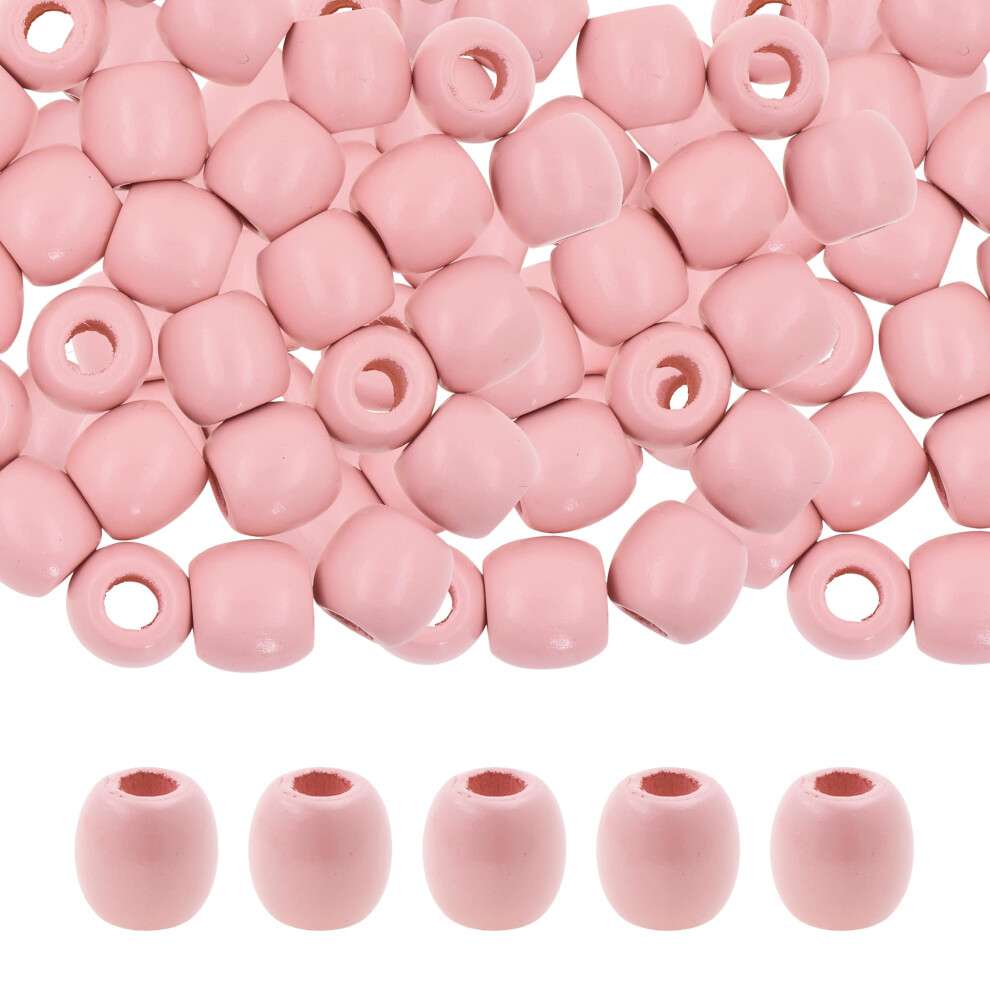 Mandala Crafts 200 Blush Grote Gaten Barrel Houten Kralen voor Macrame DIY Sieraad Haar