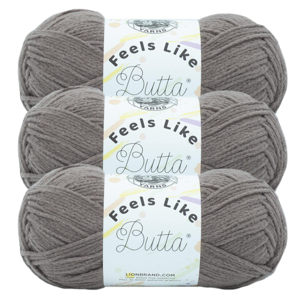 Lion Brand Yarn Feels Like Butta Soft Yarn for Crocheting and Knitting  Velvety  3-Pack  Cocoa
